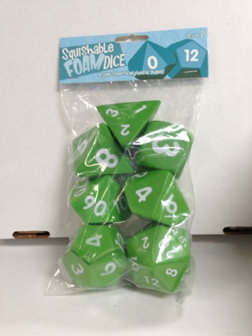 2 inch Squishable Dice Set, Lt Green